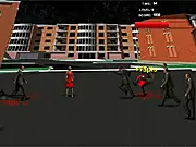 A character in a long coat fighting a security agent program in the free online action game The Matrix: Overloaded