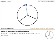 Screenshot of Accumetry game showing a geometric shape and a movable point.