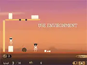 Skull Hunter Level Pack free online game screenshot showing an archer firing an arrow to trigger a chain reaction that kills skeletons