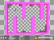 Play Maze Ball 3D free online, showing a ball rolling through a wooden labyrinth maze toward the goal hole
