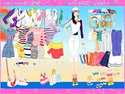 Play Let's Dress Up free online fashion game, showing a girl in a hip and sassy outfit