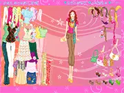 Screenshot of Honey Day Dressup game showing a girl model in a stylish spring or summer outfit.