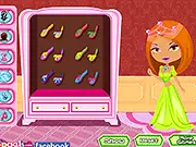 Screenshot from Royal Princess: Tour Garden, showing a beautifully dressed princess in a flowing gown with sparkling accessories, posing elegantly in a lush royal garden.