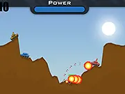 Screenshot of the free online game Tanks Demo, showing two tanks locked in a battle on a green field.