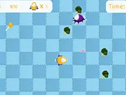 Candy Stars free online arcade game screen showing the player character collecting candies and avoiding enemy creatures