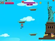 Play Women on Top free classic arcade game online, climb platforms to reach the top, retro pixel art challenge
