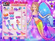 Lumina The Pearl Princess free online dress-up game screenshot featuring a mermaid in a glamorous outfit