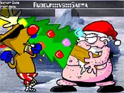 Kristmas Kombat fighting game screen showing two festive characters engaged in combat