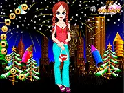 New Year Getsi dress-up game featuring a girl in a glamorous gown ready for a New Year's Eve party