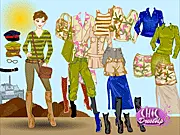 Chic Army Girl Dress Up free online fashion game featuring military-themed outfits and camouflage