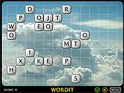 Screenshot of the WORDIT free online game grid showing interlocking words and letter tiles, a fun vocabulary puzzle.