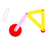 A complex crank mechanism drawing a specific line path in the free puzzle game LinkageDraw