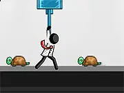 Epic Combo Redux screenshot showing a chaotic screen of turtles being hit by a hammer and automated machine parts, generating a massive score multiplier.