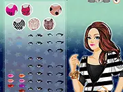 Big Bangles Fashion Dress Up free online game screenshot, model wearing colorful, stacked bangles