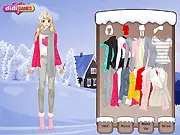 First Snow Dress Up game screenshot: Play free online winter fashion game with Diana on PlayArcadeHub.
