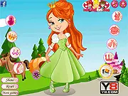 I'm a Princess dress up game featuring a royal character in a magnificent gown with a crown and accessories