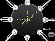 Screenshot of 8Shot Bubble Puzzle online game showing the central tile surrounded by incoming colored bubbles