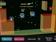 Play Cube 3D Platform Puzzle free online game, maneuvering and stacking 3D cube blocks to reach the level exit