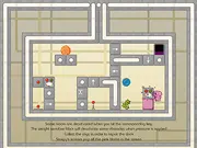 Screenshot of BubbaTime platform puzzle game, showing the character creating blocks and the effects of turning back time
