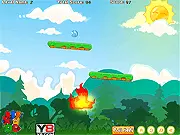 Paradoxical Elements free online puzzle game screenshot showing fire, water, and various objects on a single level