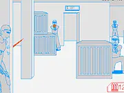 Hit and Away game screenshot showing a shooter character quickly emerging from cover to fire at targets, free action game online
