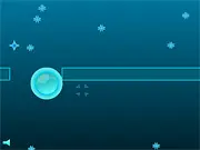 A large rolling ice ball collecting blue ice crystals while avoiding obstacles in the Icy Evade arcade survival game