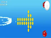 Swift Swimming game screenshot, Jetstream the dolphin collecting coins in an underwater arcade game online free