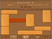 Unblock It game screenshot, red block and yellow blocks on a grid, free sliding puzzle game online, brain teaser game