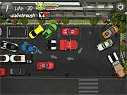 Supercar navigating a crowded city street to park, Crazy Car Parking free online simulator game