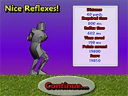 The Ninja Tests Reflex online game showing an arrow being shot at a ninja figure, free reaction time game