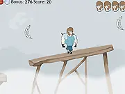 Angel Bothorius free online skill game screenshot - collecting feathers to build angel wings