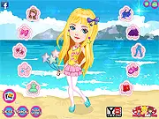 Sunny Chic Dressup game image, girl wearing summer outfit and sunglasses, free fashion game online, seasonal dress up