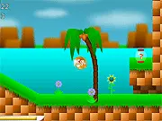 Screenshot of Tails' Nightmare 2 online platformer game showing Tails flying past an enemy and collecting rings