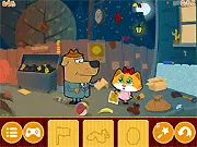 Lost Teddy Bear free online game screenshot, detective searching for a hidden object, cartoon teddy bear missing poster