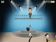Cartoon Ronaldo figure chasing other players to steal trophies, funny football arcade game free online
