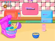 Amaretto Butter Cookies cooking game screenshot showing star-shaped cookie dough decorated with almonds on a baking tray. Play the free online recipe game.