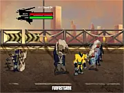 Free online game thumbnail for Ben10 Hero United, showing Ben Tennyson transforming into a powerful alien from the Omniverse series, preparing to fight bosses.