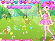 Be Happy Like a Child dress up game screenshot showing a smiling girl in a cheerful new outfit, shoes, and children's jewelry. Play the free online styling game.