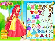 Long Hair Princess Dress Up free online game screenshot showing princess Sue with long hair and fashionable clothes