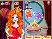 Play Princess Hair Salon 2 online free game, showing Princess Tania getting a stylish haircut and choosing a beautiful dress for a royal event