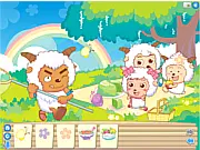 Play Goats Garden Picnic Decor online free game, showing a cute goat decorating a beautiful garden for a picnic