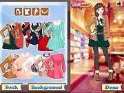 Fashionable girl with excellent grades, Top Girl in School free online dress up game, campus fashion challenge