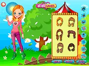 Pets Honey Girl free online dress up game screenshot, Sheela with a pet, girl choosing outfit for a forest trip
