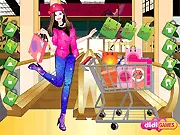 Fashion game image showing a dressed up girl ready to go shopping for winter clothes and accessories during a sale day.