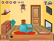 Play Relaxing Room Escape online free puzzle game, showing a trapped player trying to find clues to exit the comfortable room