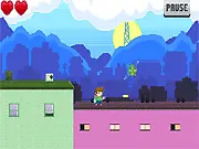 Retroacan action platformer game screenshot showing the hero fighting pixelated monsters