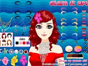 Glam It Up! free makeover online game screenshot showing a girl with dramatic makeup and an elegant outfit