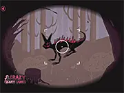 Gameplay screenshot of Hodag Snag showing the mysterious, horned Hodag monster in a forest background