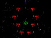 Fighter jet shooting bright glowing bullets in the vertical-scrolling arcade game Glow Aero Fighter Online