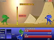 Dragon Conquest game screenshot showing two fantasy dragons facing off in a battle arena
